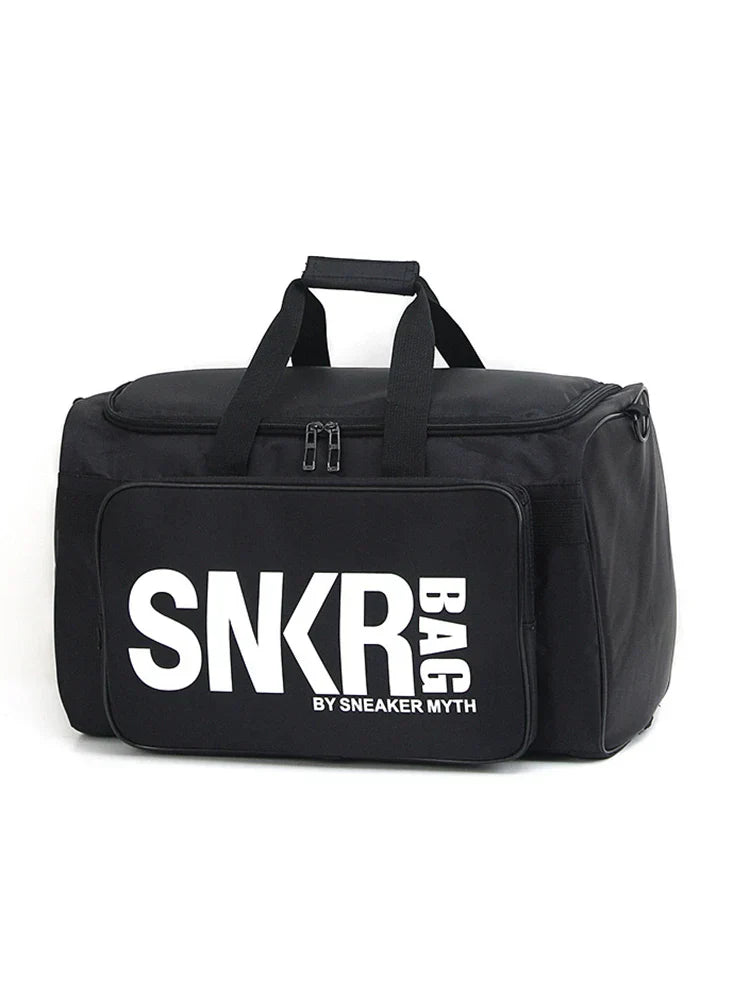 35L Sports Travel Bag with Green Interior Black Duffel Bags - Tophatter Daily Deals