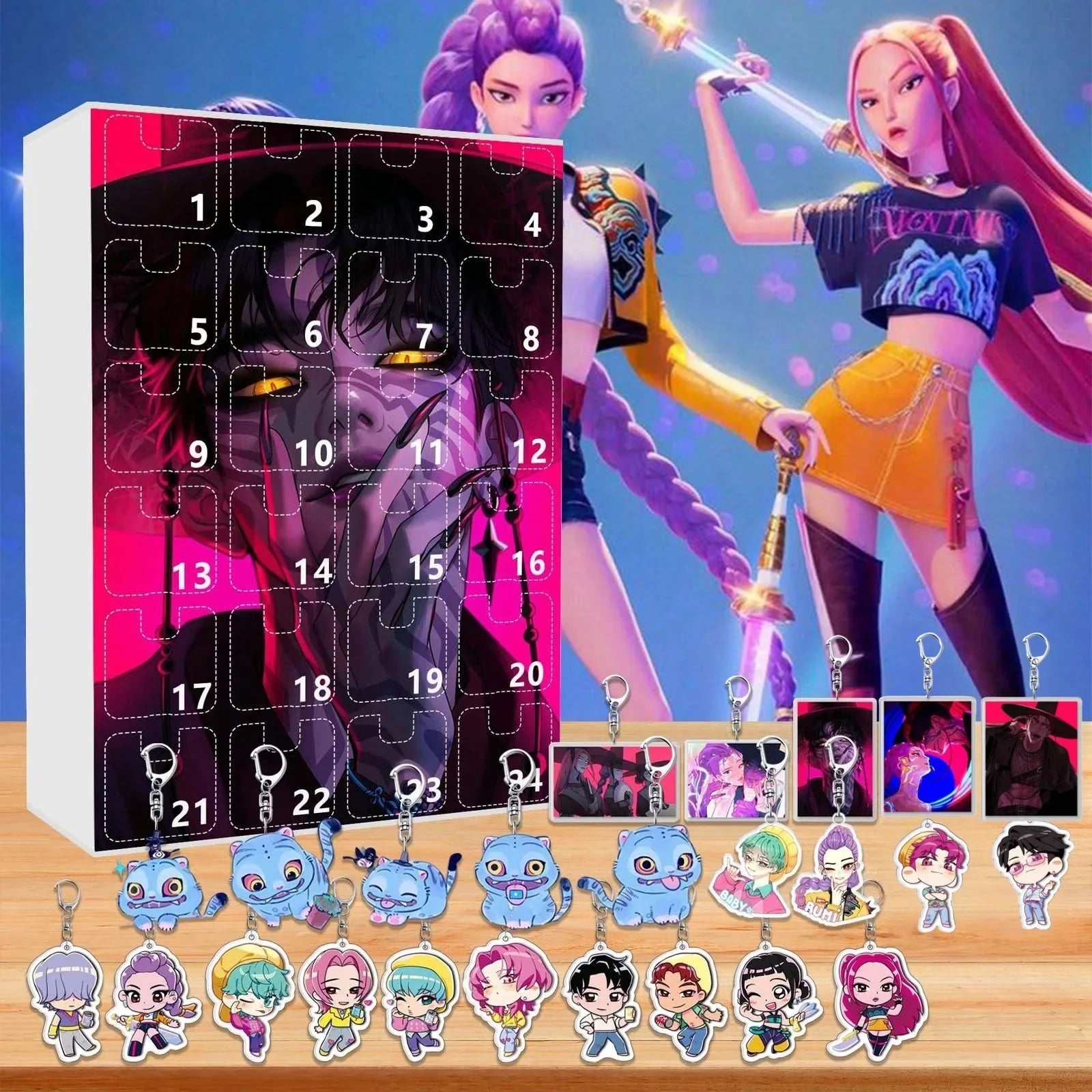 Kpop Advent Calendar 24 Day Demon Hunters Keychain Gift - Tophatter Daily Deals