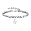 Initials Cuban Link Bracelet Stainless Steel Adjustable M - Tophatter Daily Deals