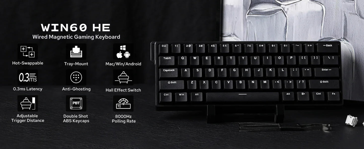 60 Percent Magnetic Mechanical Keyboard Hot Swap 8000Hz - Tophatter Daily Deals