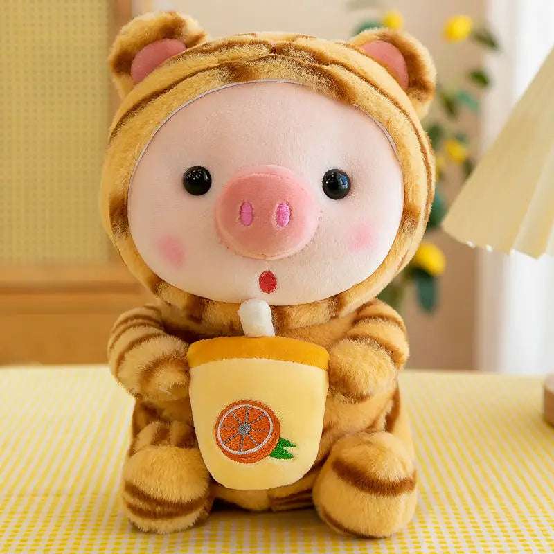 Bubble Tea Pig Plush Animals - Tophatter Daily Deals