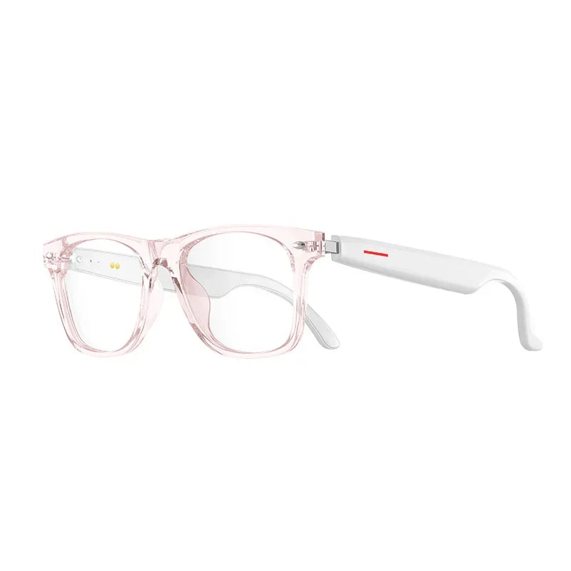 Smart Translation Glasses Bluetooth Call Voice Assistant Pink 2 FULL FRame - Tophatter Daily Deals