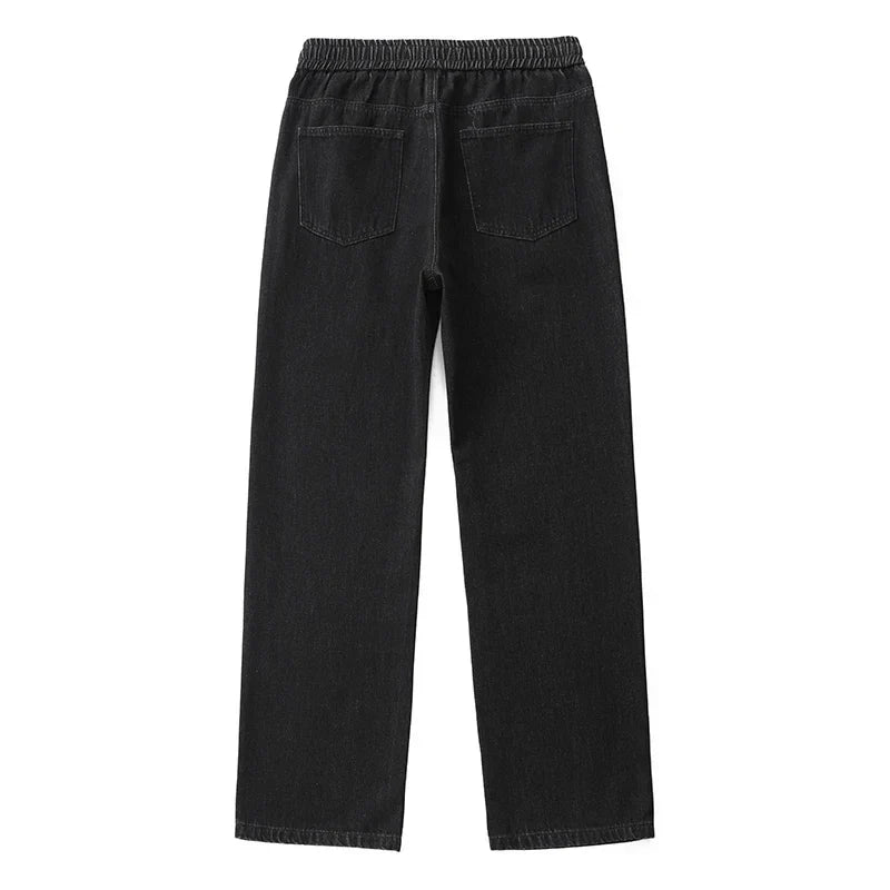 Stretchy Men Wide Leg Jeans - Drawstring Waist, Denim - Tophatter Daily Deals