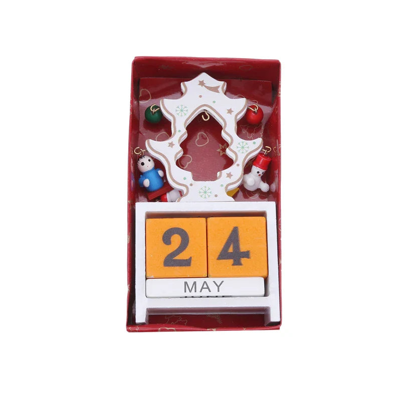 Christmas Wooden Countdown Calendar Ornament Tabletop Decor - Tophatter Daily Deals