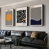 Modern Bauhaus Geometric Wall Art Prints Three Piece Set - Tophatter Daily Deals