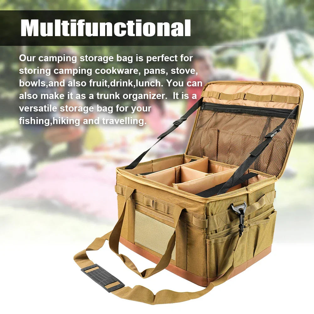 Zipper Camping Storage Bag Anti-Crash Organizer Khaki Duffel Bags - Tophatter Daily Deals