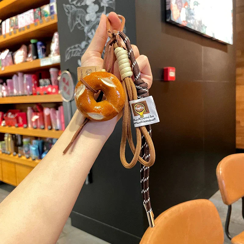 Woven Rope Bowknot Keychain With Cute Pastry Charms - Tophatter Daily Deals