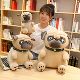 3D Brown Pug Plushie With Green Collar Animals - Tophatter Daily Deals