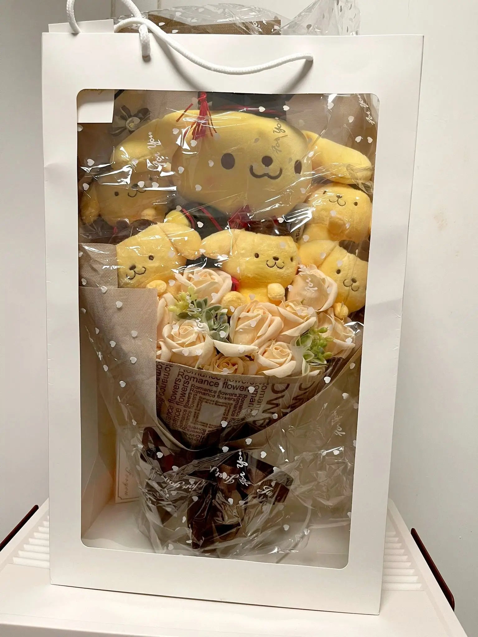 Sanrio Kawaii Plush Bouquet Cute Soft Stuffed Toys PomPomPurin Flowers - Tophatter Daily Deals