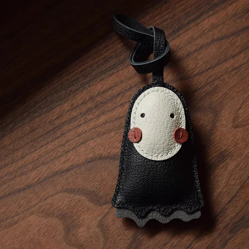 Leather Bag Charm No Face Keychain Black Cozy Cute Gift - Tophatter Daily Deals