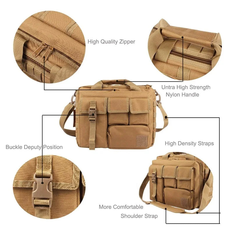 Tactical MOLLE Shoulder Bag Oxford Handbag Khaki Duffel Bags - Tophatter Daily Deals