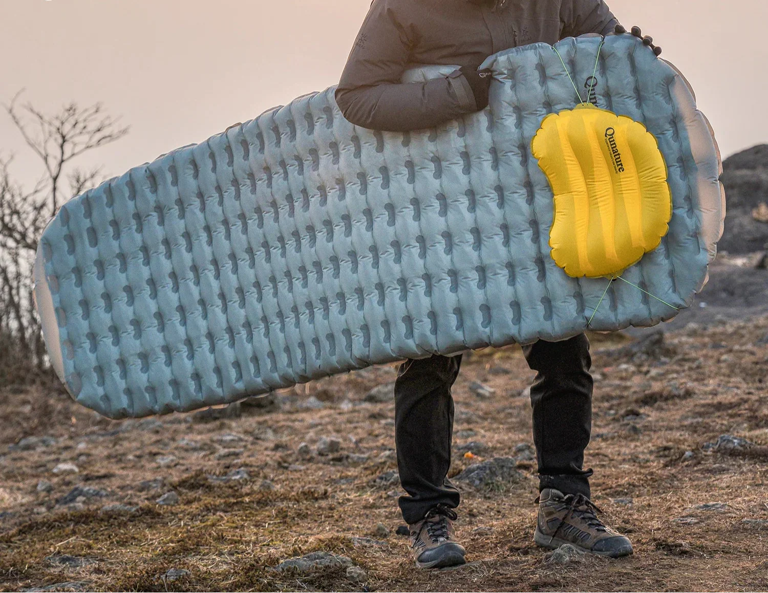 Inflatable Camping Sleeping Pad Waterproof Blue Camping & Hiking - Tophatter Daily Deals