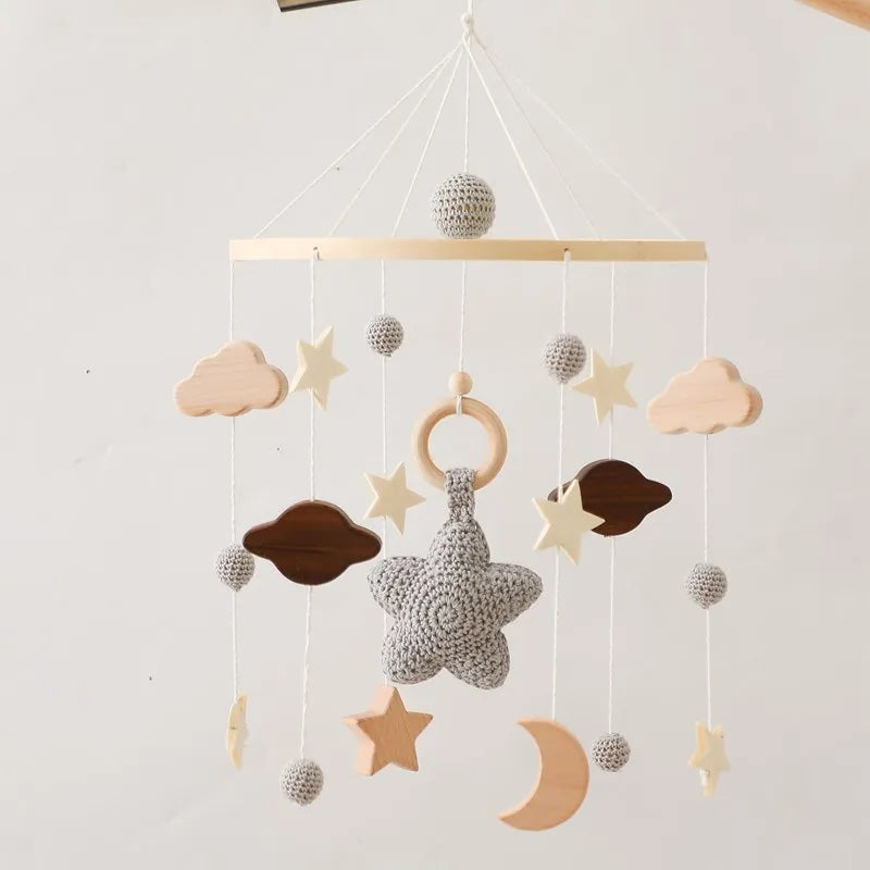 Baby Crib Mobile Wooden Musical Newborn Sensory Toys - Tophatter Daily Deals