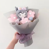 Sanrio Plush Bouquet My Melody Kuromi Cinnamoroll Hello Kitty Grey x Lavender Flowers - Tophatter Daily Deals