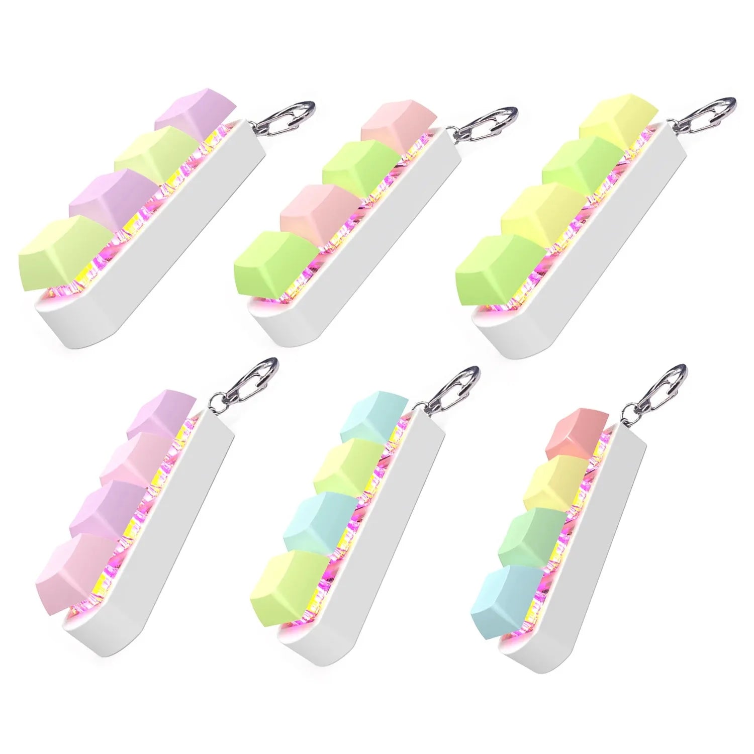 Keyboard Fidget Toy LED Keychain 4 In 1 Stress Relief - Tophatter Daily Deals