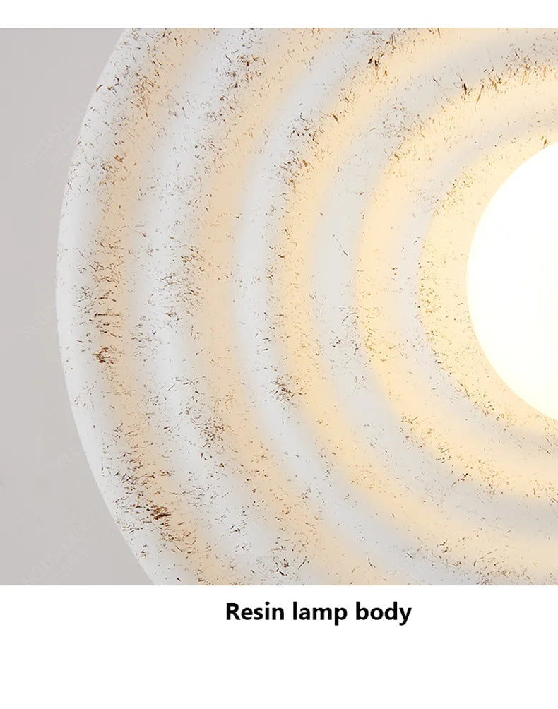 Japandi Wabi Sabi Round Wall Sconce Japanese Minimal LED Light - Tophatter Daily Deals