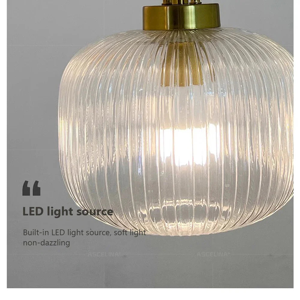 Japandi Glass Pendant Light Japanese Nordic Hanging Lamp Warm - Tophatter Daily Deals