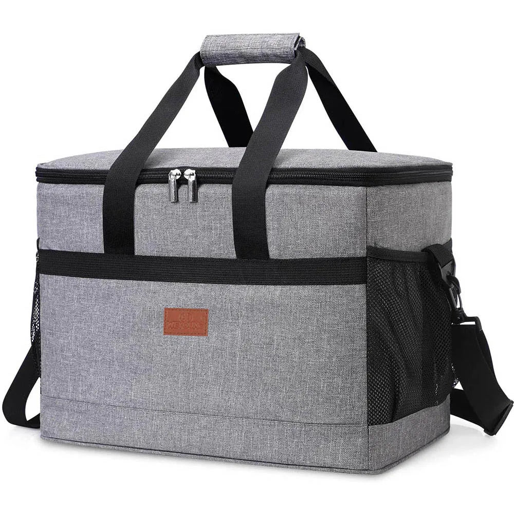 32L Large Soft Cooler Bag with Hard Liner Grey Camping & Hiking - Tophatter Daily Deals
