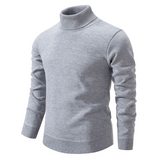 Warm Men’s Turtleneck Sweater - Slim Fit, Wool, Winter Gray - Tophatter Daily Deals