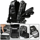 45L Tactical Backpack Waterproof Rucksack Black Camo Backpacks - Tophatter Daily Deals