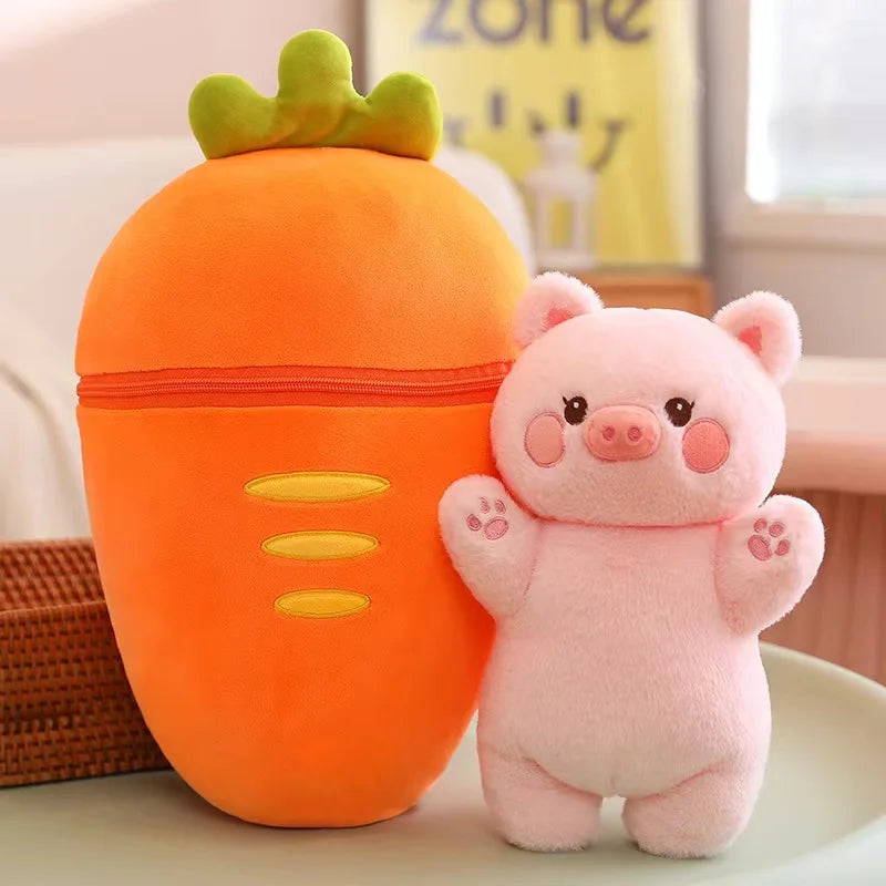 Bunny Taiyaki Plush Toys Cute Strawberry Pig Rabbits Carrot Pig Animals - Tophatter Daily Deals