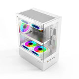 Mini ITX PC Case 240mm Water Cooling MicroATX Chassis White - Tophatter Daily Deals