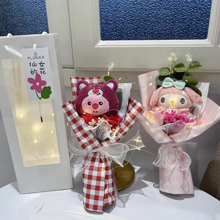 Sanrio Plush Bouquet Hello Kitty Kuromi Cinnamoroll My Melody Flowers - Tophatter Daily Deals