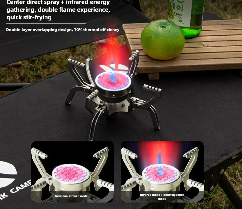 Infrared Mini Camping Stove Folding Split Burner Silver Camp Cooking - Tophatter Daily Deals