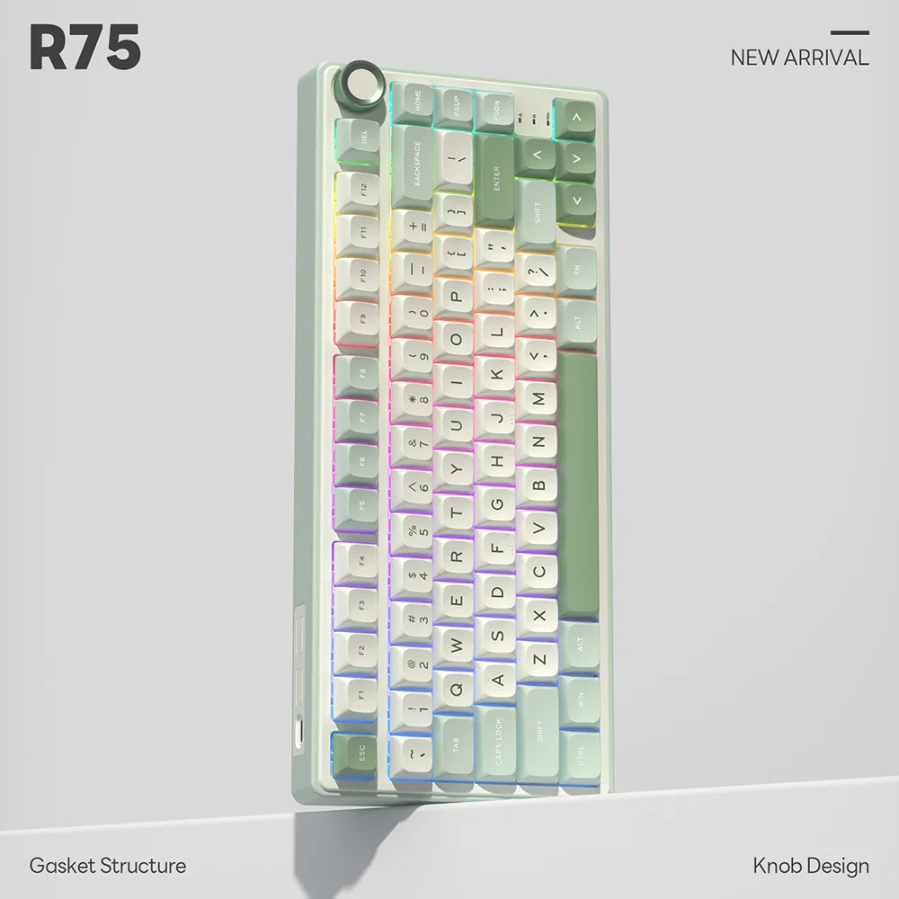 Mechanical Keyboard R75 Gasket 80Key RGB Hot Swap Spanish - Tophatter Daily Deals