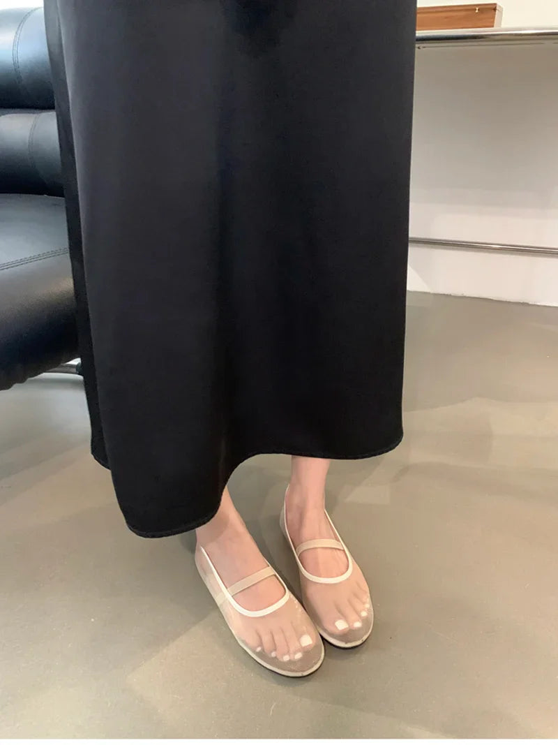 Lightweight Women’s Mary Jane Flats - Shallow Mesh, Casual - Tophatter Daily Deals