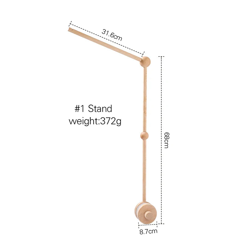 Baby Crib Mobile Wooden Nursery Newborn Sensory Toys Round bracket - Tophatter Daily Deals