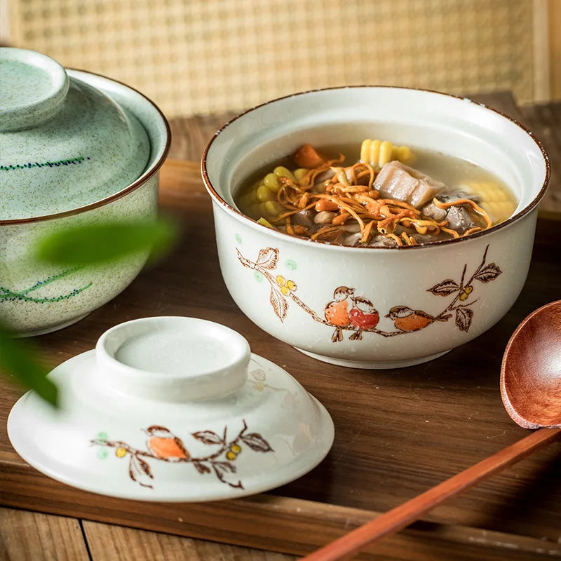 Instant Ramen Bowl With Lid Porcelain Large Capacity - Tophatter Daily Deals