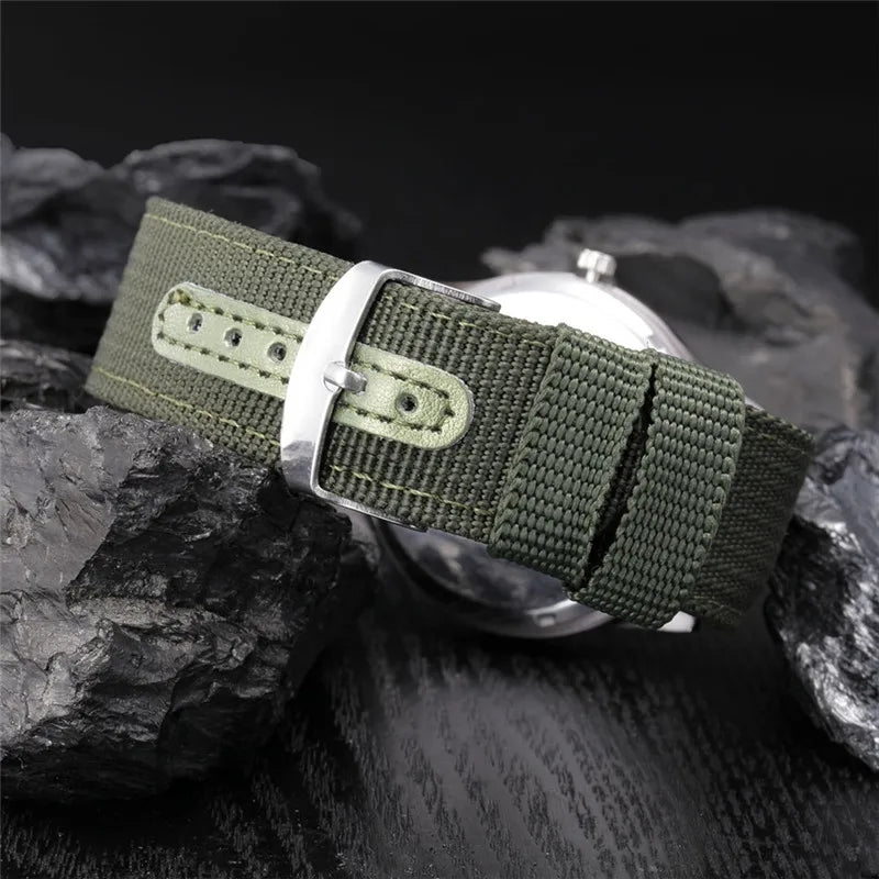 Quartz Field Watch Nylon Strap Military Style Date Luminous - Tophatter Daily Deals