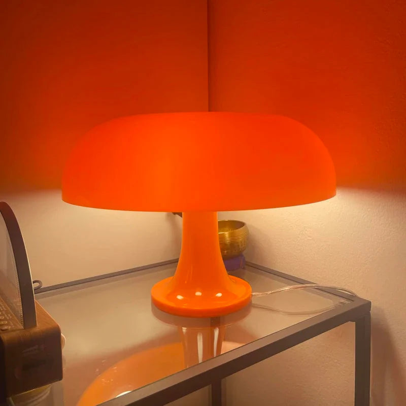 Japandi LED Mushroom Table Lamp Ivory Minimalist Bedside Lighting - Tophatter Daily Deals