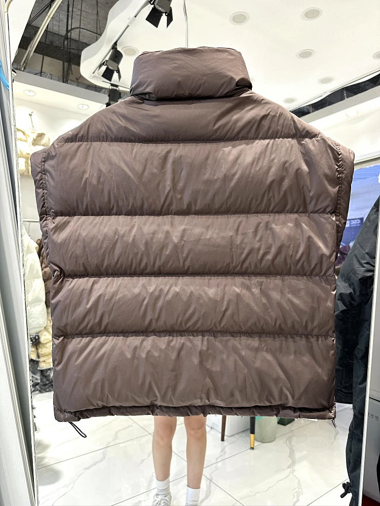Insulating Women’s Down Vest - Cropped, Duck, Winter - Tophatter Daily Deals