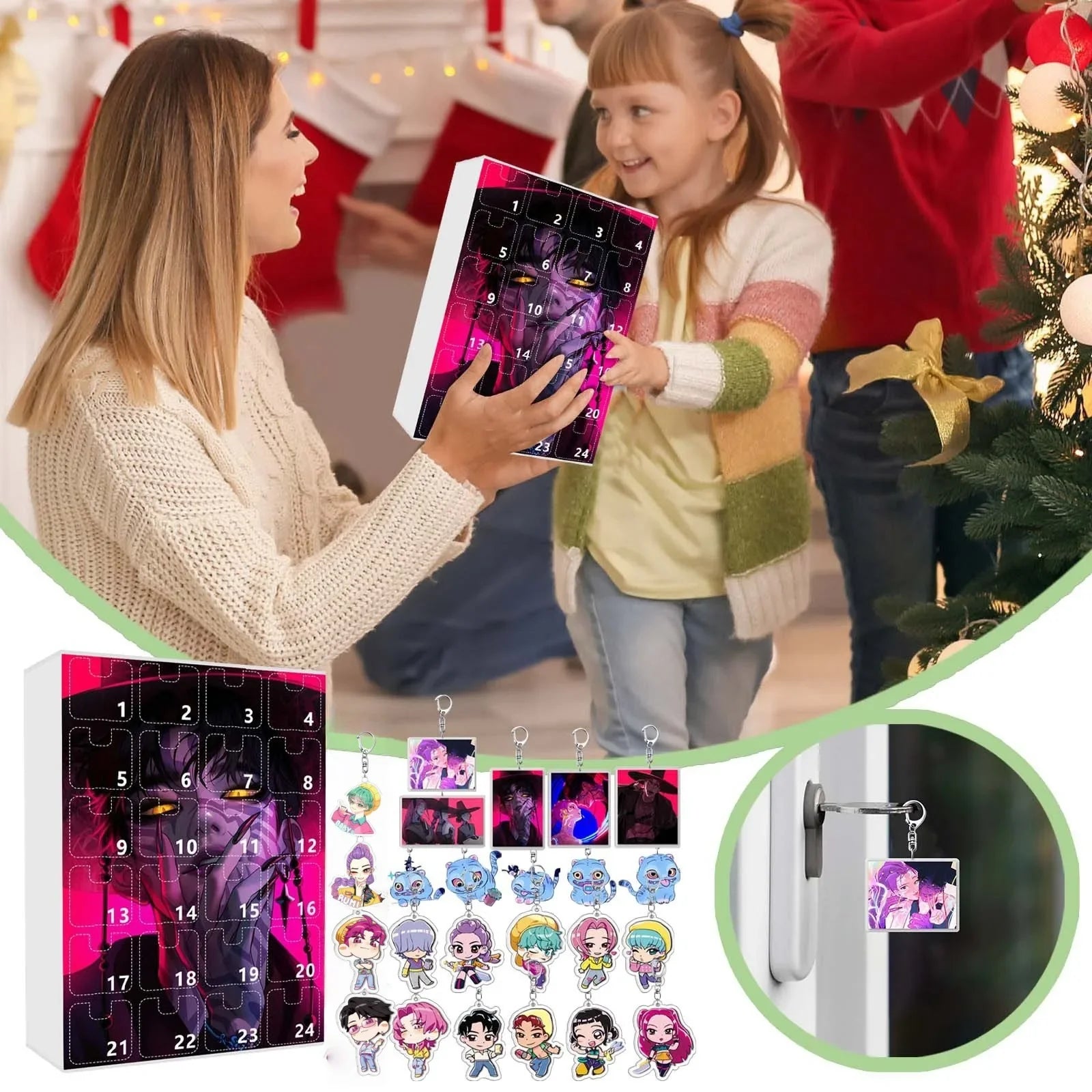 Kpop Advent Calendar 24 Day Demon Hunters Keychain Gift - Tophatter Daily Deals