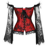 Supportive Women's Corset Top - Off Shoulder, Lace Satin - Tophatter Daily Deals