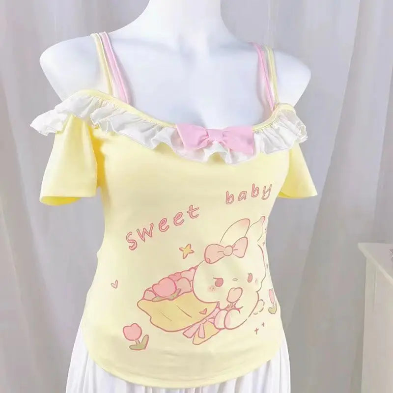 Kawaii Japanese T-shirt Cute Harajuku Top Anime - Tophatter Daily Deals