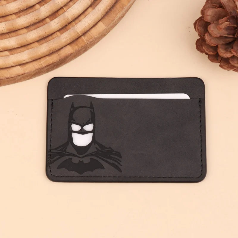 Leather Bat Wallet Personalized Superhero Mask Card Holder Bat ID Heroic Wallet Gift Unisex Style 2 - Tophatter Daily Deals