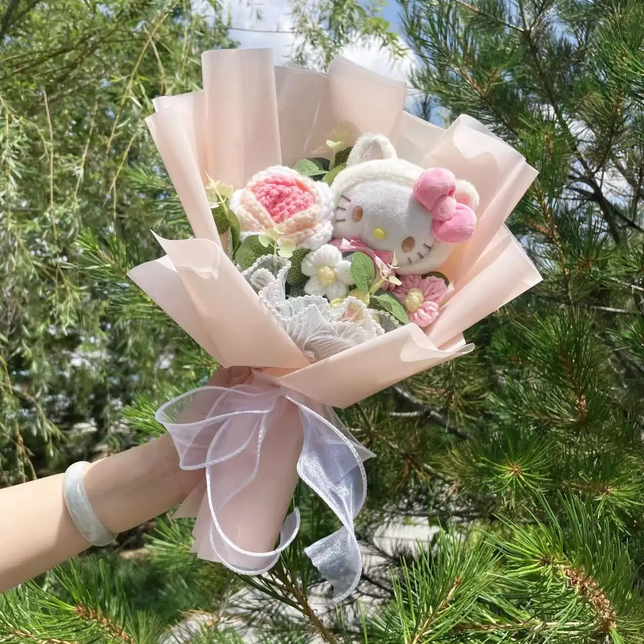 Sanrio Hello Kitty Plush Bouquet Flowers Light Pink - Flowers Flowers - Tophatter Daily Deals