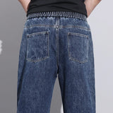 Stretchy Men Wide Leg Jeans - Drawstring Waist, Denim - Tophatter Daily Deals