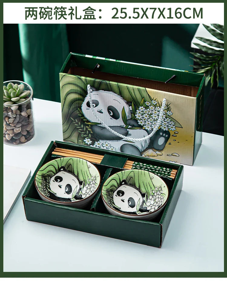 Japanese Hand Painted Ceramic Bowl Set With Chopsticks - Tophatter Daily Deals