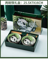 Japanese Hand Painted Ceramic Bowl Set With Chopsticks - Tophatter Daily Deals