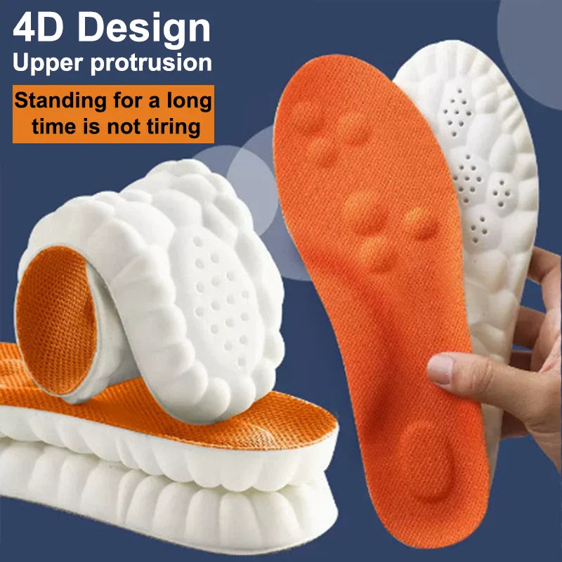 Sport Latex Insoles with Arch Support – Breathable Cushion Plantar Fascia Insole Orange - Tophatter Daily Deals