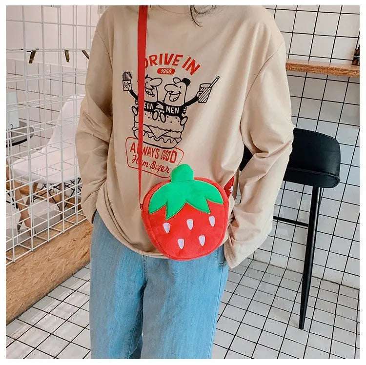 Red Strawberry Crossbody Bag Gold Chain Fruit - Tophatter Daily Deals