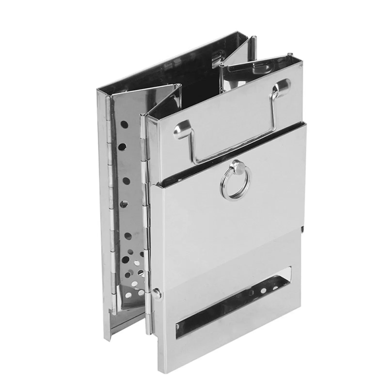 Foldable Stainless Steel Wood Stove Silver Camp Cooking - Tophatter Daily Deals