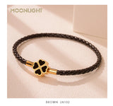Four Leaf Clover Braided Leather Lucky Bracelet Gift - Tophatter Daily Deals
