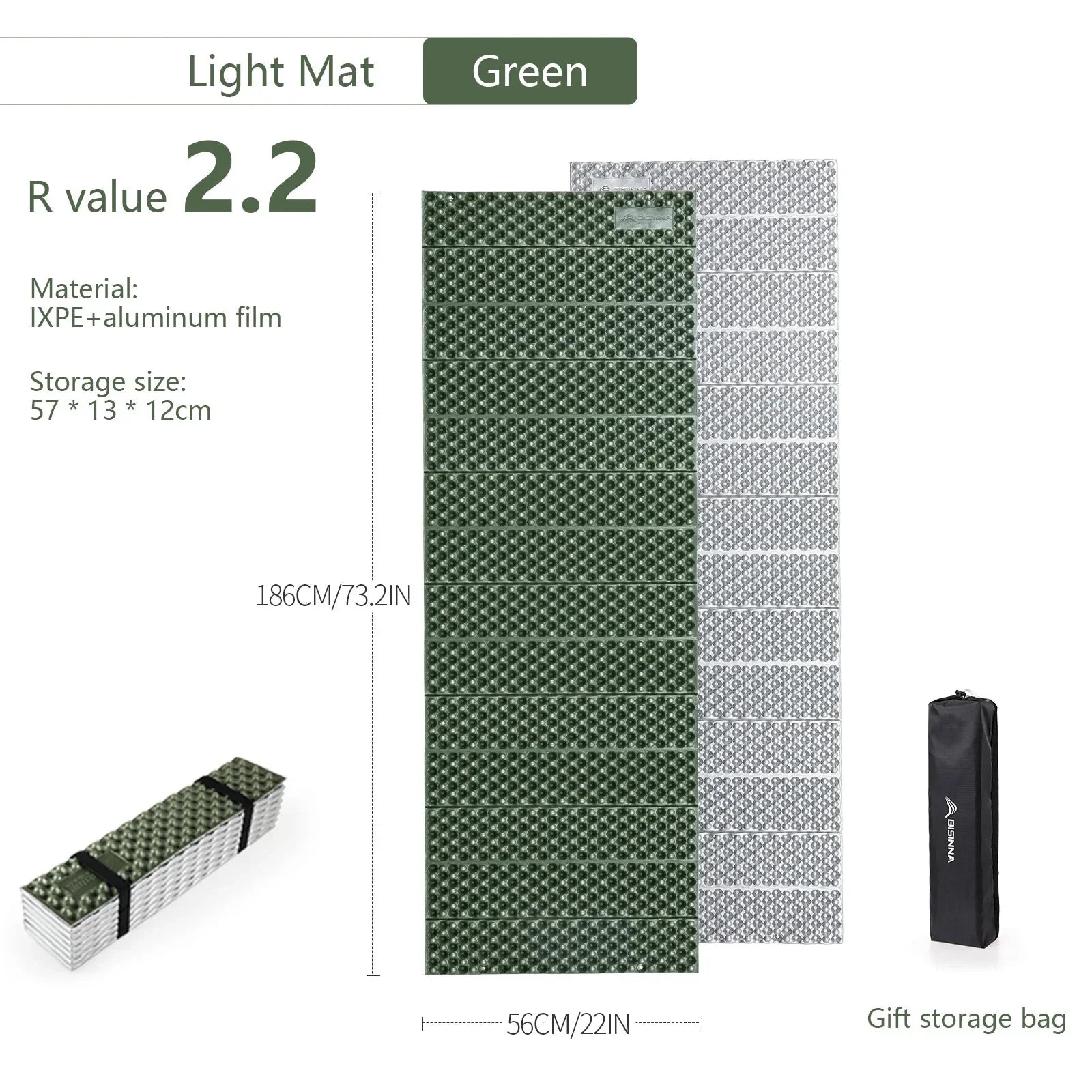 Ultralight Folding Camping Mat Moistureproof Pad Green Camping & Hiking - Tophatter Daily Deals