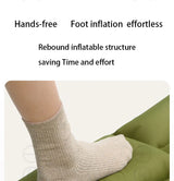 Inflatable Sleeping Pad Built-In Pillow Compact Green Camping & Hiking - Tophatter Daily Deals