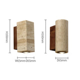 Japandi Yellow Marble LED Wall Sconce Wabi Sabi Bedside Light - Tophatter Daily Deals